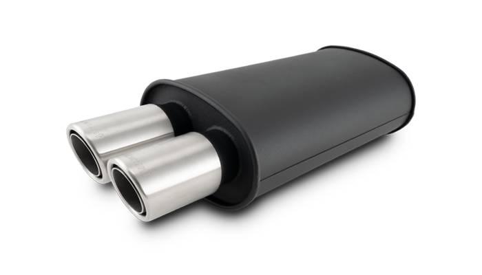Streetpower Flat Black Oval Muffler 2.5 Streetpower Flat Black Oval Muffler 2.5