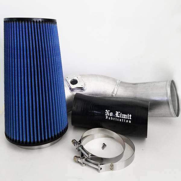 No Limit Fabrication - No Limit Fabrication 6.0 Cold Air Intake 03-07 Ford Super Duty Power Stroke Raw Oiled Filter - 60CAIRO