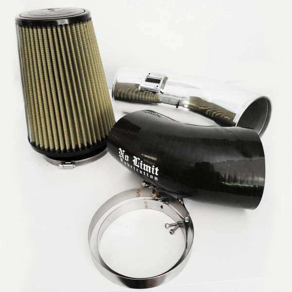 No Limit Fabrication - No Limit Fabrication 6.7 Cold Air Intake 11-16 Ford Super Duty Power Stroke Polished PG7 Filter Stage 1 - 67CAIPP1