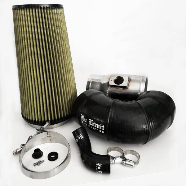 No Limit Fabrication - No Limit Fabrication 6.4 Cold Air Intake 08-10 Ford Super Duty Power Stroke Polished PG7 Filter - 64CAIP