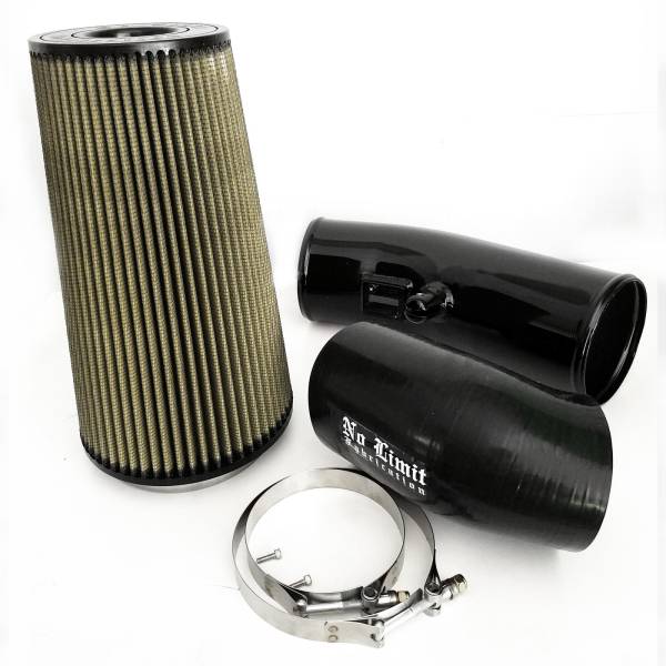 No Limit Fabrication - No Limit Fabrication 6.7 Cold Air Intake 11-16 Ford Super Duty Power Stroke Black PG7 Filter Stage 2 - 67CAIBP