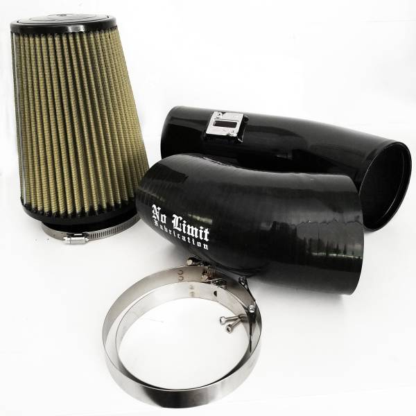 No Limit Fabrication - No Limit Fabrication 6.7 Cold Air Intake 11-16 Ford Super Duty Power Stroke Black PG7 Filter Stage 1 - 67CAIBP1