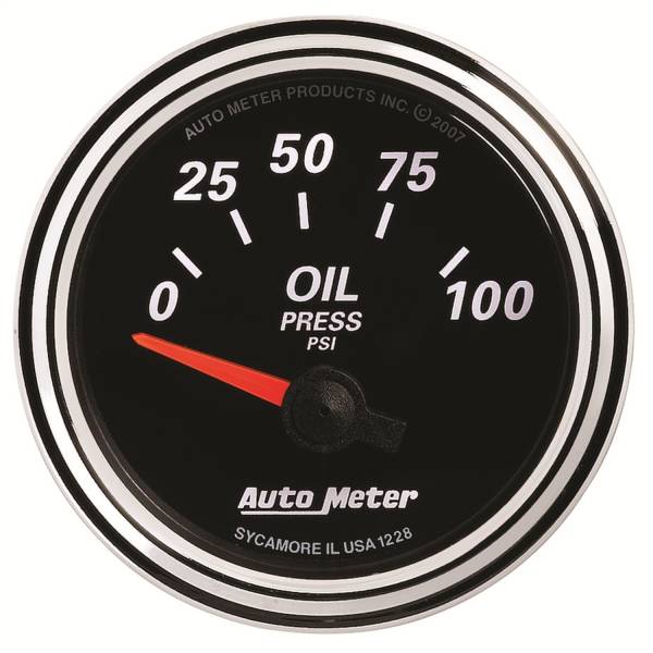 AutoMeter - AutoMeter 2-1/16in. OIL PRESSURE,  0-100 PSI - 1228