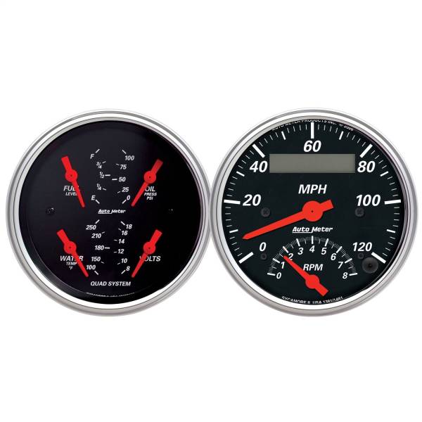 AutoMeter - AutoMeter 2 PC. GAUGE KIT,  3-3/8in. QUAD/TACH/SPEEDO - 1409