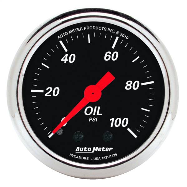 AutoMeter - AutoMeter 2-1/16in. OIL PRESSURE,  0-100 PSI - 1429