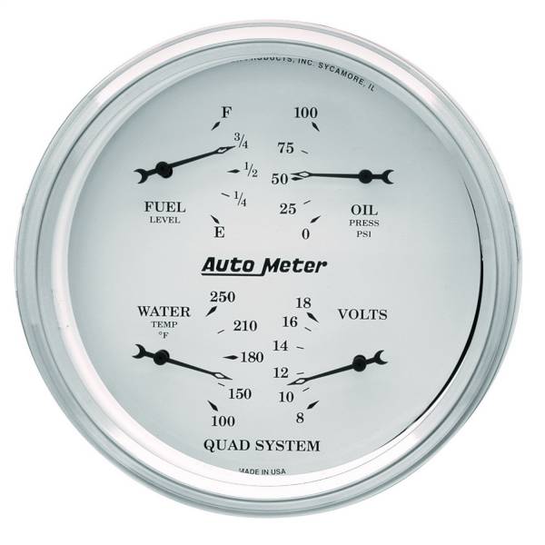 AutoMeter - AutoMeter 5in. QUAD GAUGE,  100 PSI/100-250 deg.F/8-18V/0-90 O - 1619