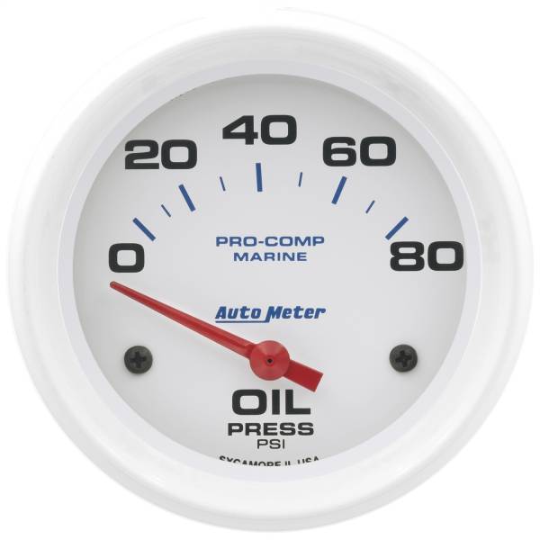 AutoMeter - AutoMeter 2-5/8in. OIL PRESSURE,  0-80 PSI - 200747