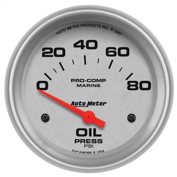 AutoMeter - AutoMeter 2-5/8in. OIL PRESSURE,  0-80 PSI - 200747-33