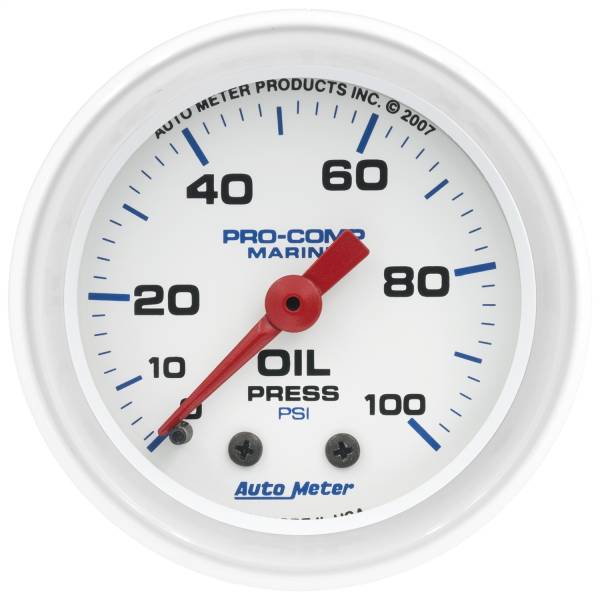 AutoMeter - AutoMeter 2-1/16in. OIL PRESSURE,  0-100 PSI - 200790