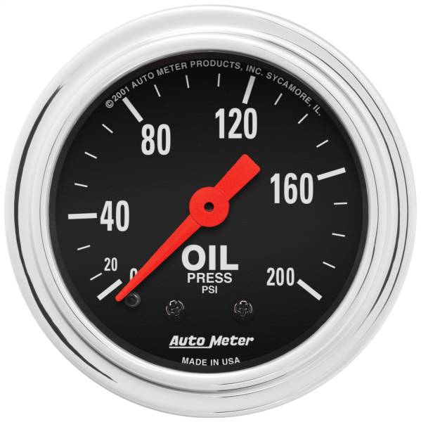 AutoMeter - AutoMeter 2-1/16in. OIL PRESSURE,  0-200 PSI - 2422