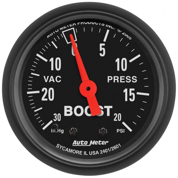 AutoMeter - AutoMeter 2-1/16in. BOOST/VACUUM,  30 IN HG/20 PSI - 2601