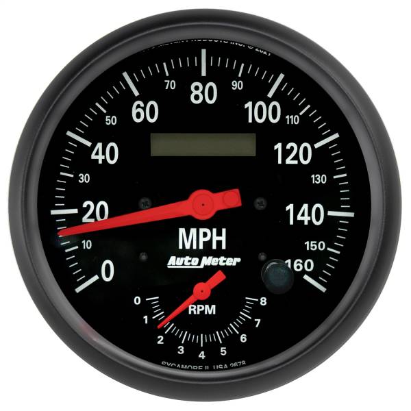 AutoMeter - AutoMeter 5in. TACHOMETER/SPEEDOMETER COMBO,  8K RPM/160 MPH - 2678