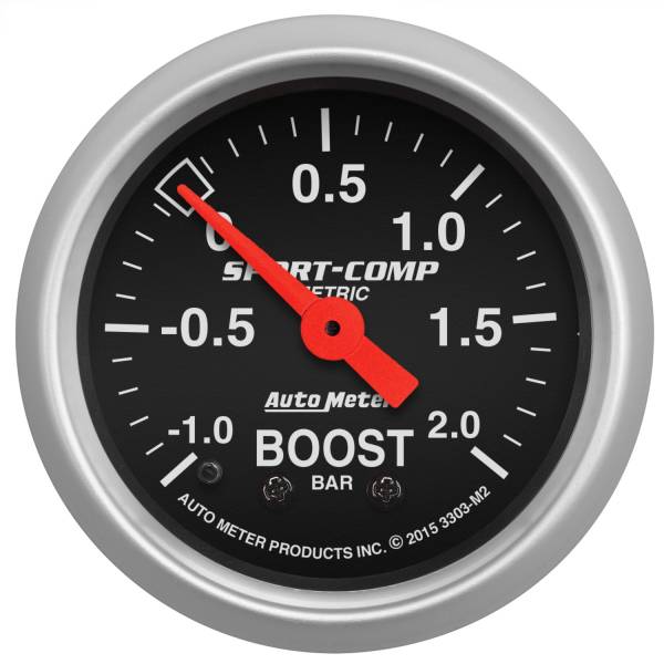 AutoMeter - AutoMeter 2-1/16in. BOOST-VAC, -1/+2 BAR - 3303-M2