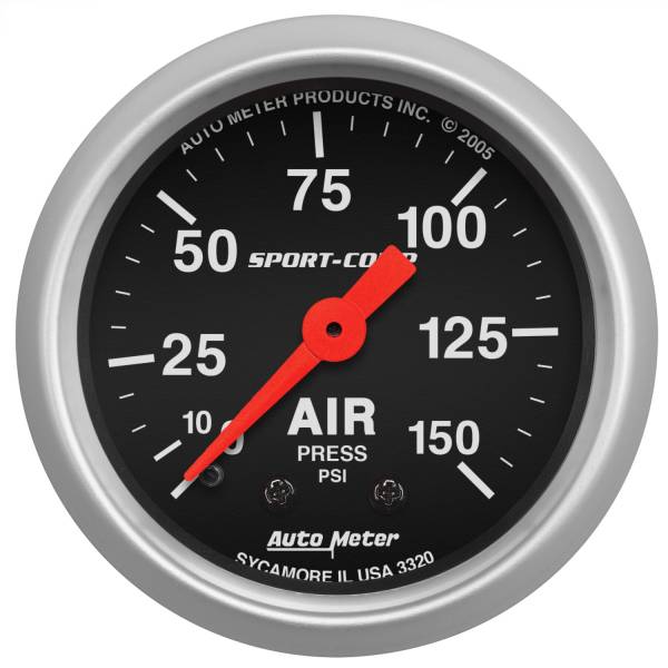 AutoMeter - AutoMeter 2-1/16in. AIR PRESSURE,  0-150 PSI - 3320