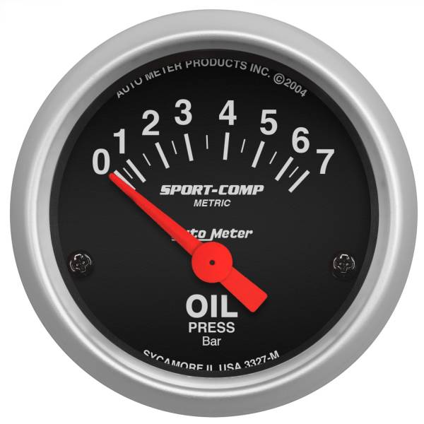 AutoMeter - AutoMeter 2-1/16in. OIL PRESSURE,  0-7 BAR - 3327-M