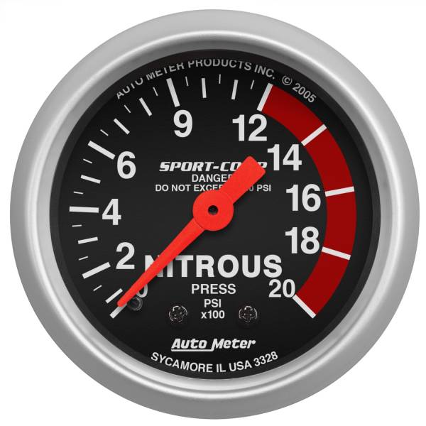 AutoMeter - AutoMeter 2-1/16in. NITROUS PRESSURE,  0-2000 PSI - 3328