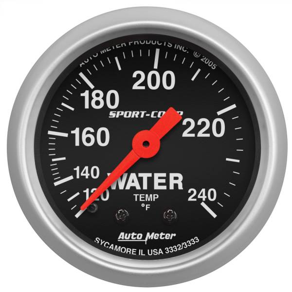 AutoMeter - AutoMeter 2-1/16in. WATER TEMPERATURE,  120-240 deg.F - 3332