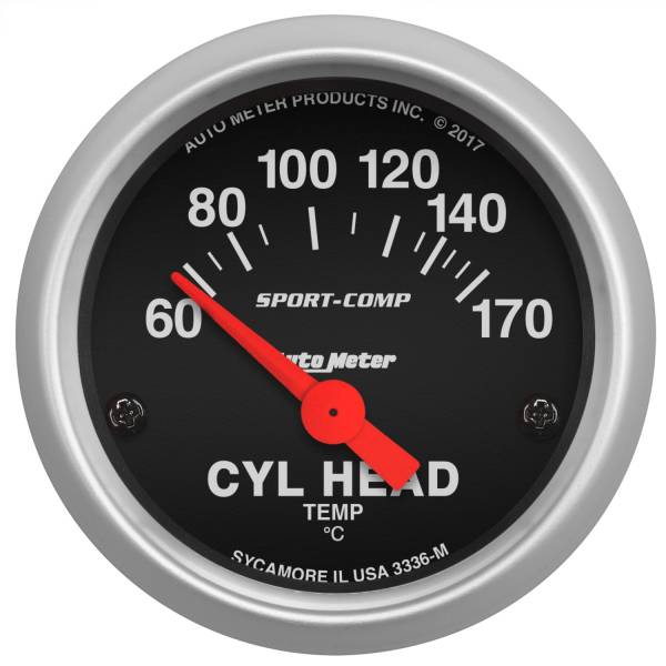 AutoMeter - AutoMeter 2-1/16in. CYLINDER HEAD TEMPERATURE,  60-170 deg.C - 3336-M