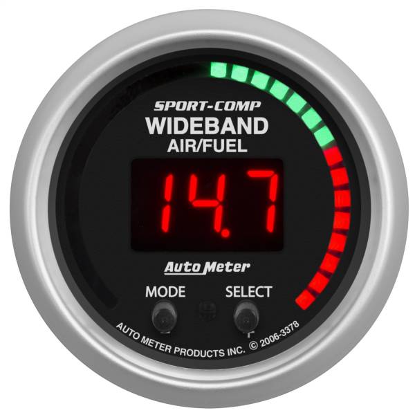 AutoMeter - AutoMeter 2-1/16in. WIDEBAND PRO AIR/FUEL RATIO,  6:1-20:1 AFR - 3378