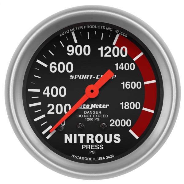 AutoMeter - AutoMeter 2-5/8in. NITROUS PRESSURE,  0-2000 PSI - 3428