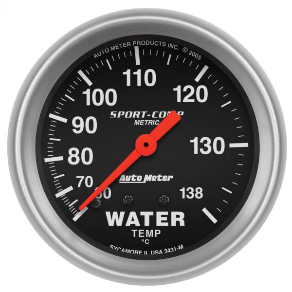 AutoMeter - AutoMeter 2-5/8in. WATER TEMPERATURE,  60-140 deg.C - 3431-M