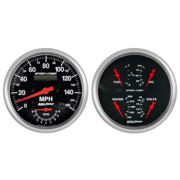 AutoMeter - AutoMeter 2 PC. GAUGE KIT,  5in. QUAD/TACH/SPEEDO - 3505