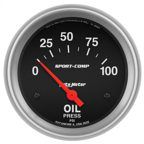 AutoMeter - AutoMeter 2-5/8in. OIL PRESSURE,  0-100 PSI - 3522