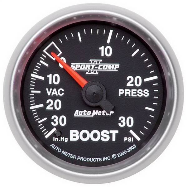 AutoMeter - AutoMeter 2-1/16in. BOOST/VACUUM,  30 IN HG/30 PSI - 3603