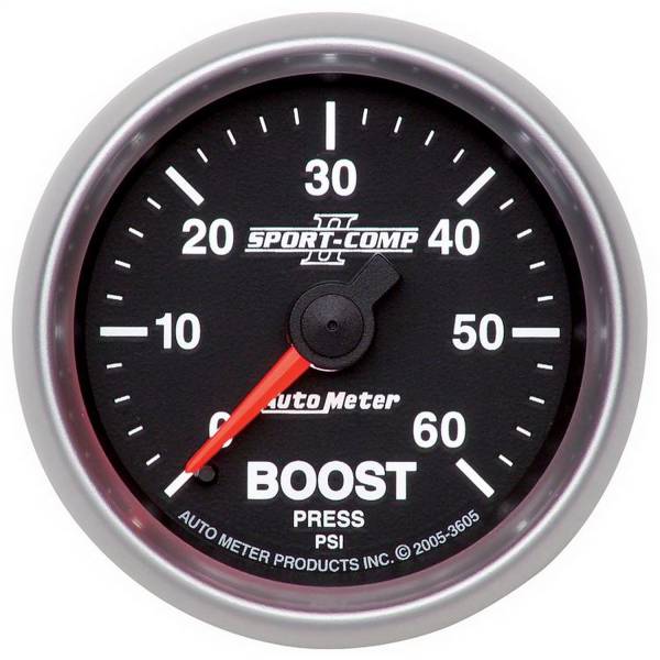 AutoMeter - AutoMeter 2-1/16in. BOOST,  0-60 PSI - 3605