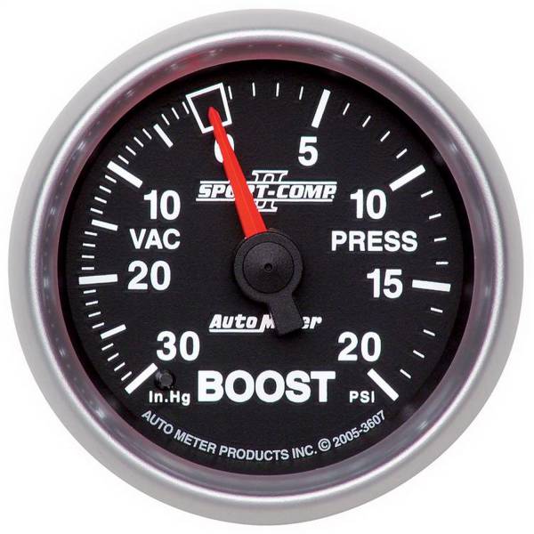 AutoMeter - AutoMeter 2-1/16in. BOOST/VACUUM,  30 IN HG/20 PSI - 3607