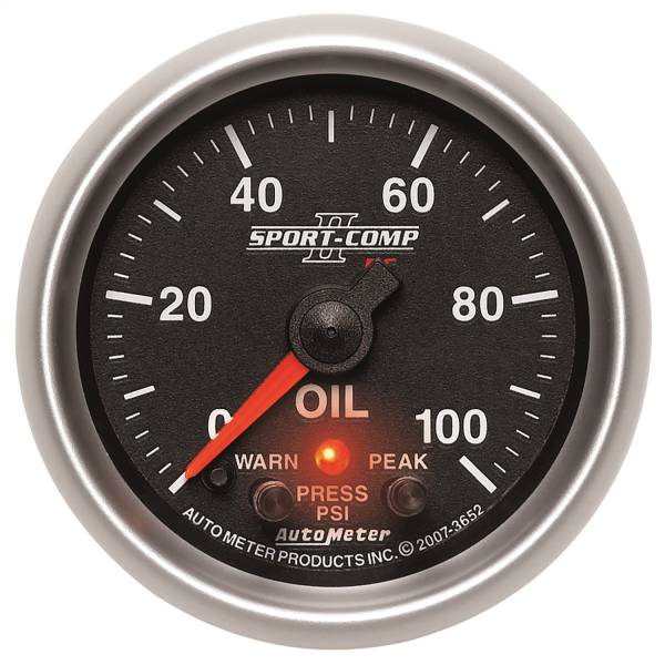 AutoMeter - AutoMeter 2-1/16in. OIL PRESSURE,  0-100 PSI - 3652