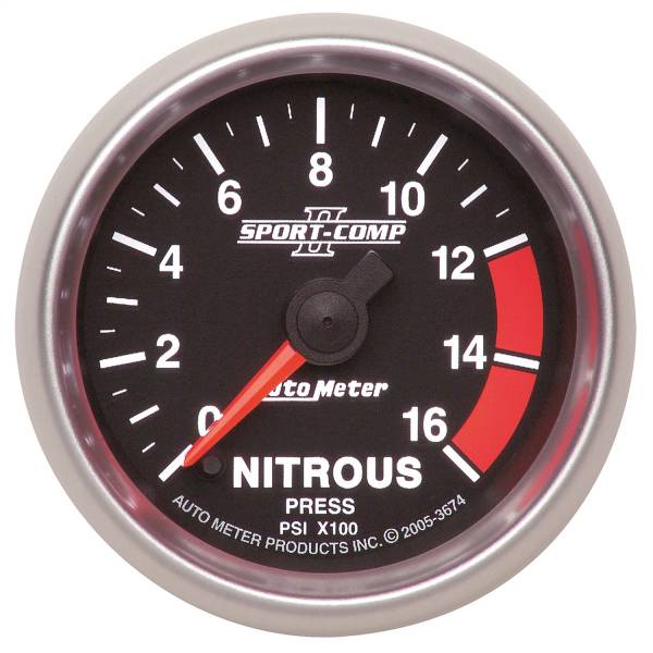 AutoMeter - AutoMeter 2-1/16in. NITROUS PRESSURE,  0-1600 PSI - 3674
