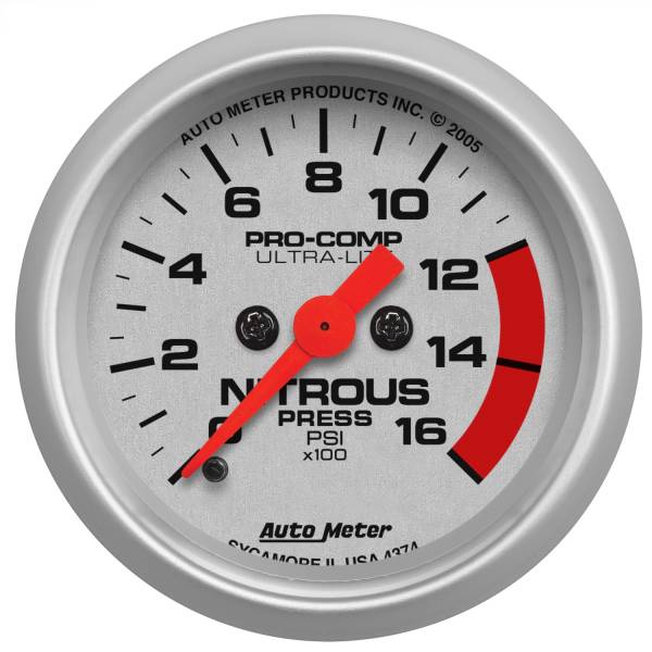 AutoMeter - AutoMeter 2-1/16in. NITROUS PRESSURE,  0-1600 PSI - 4374