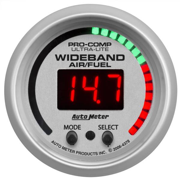 AutoMeter - AutoMeter 2-1/16in. WIDEBAND PRO AIR/FUEL RATIO,  6:1-20:1 AFR - 4378