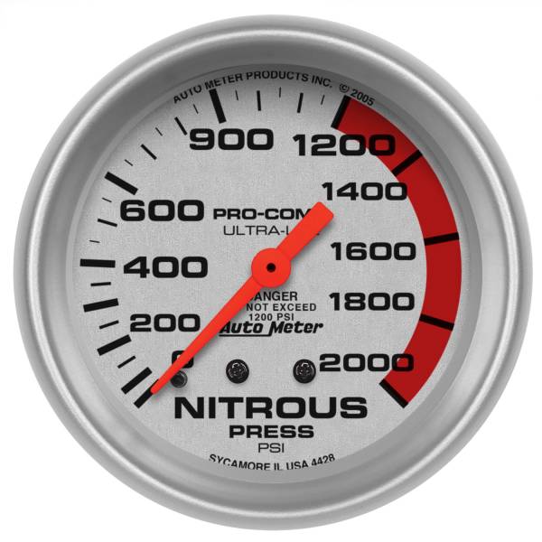AutoMeter - AutoMeter 2-5/8in. NITROUS PRESSURE,  0-2000 PSI - 4428