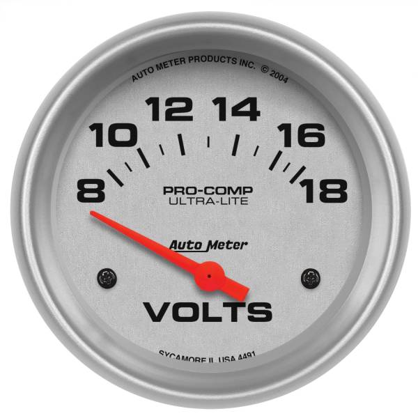 AutoMeter - AutoMeter 2-5/8in. VOLTMETER,  8-18V - 4491