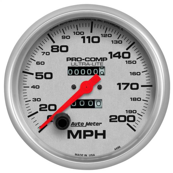 AutoMeter - AutoMeter 5in. SPEEDOMETER,  0-200 MPH - 4496