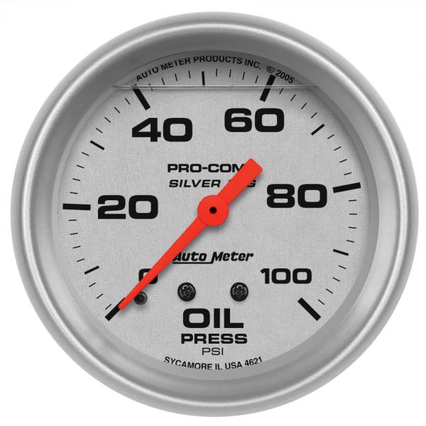 AutoMeter - AutoMeter 2-5/8in. OIL PRESSURE,  0-100 PSI - 4621
