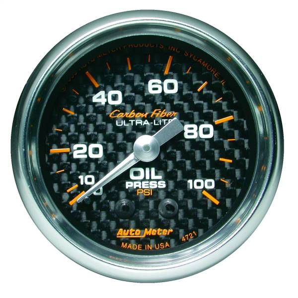 AutoMeter - AutoMeter 2-1/16in. OIL PRESSURE,  0-100 PSI - 4721