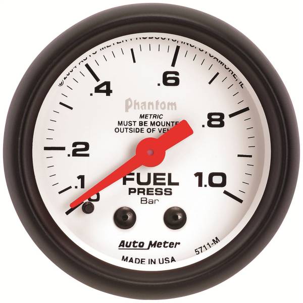 AutoMeter - AutoMeter 2-1/16in. FUEL PRESSURE,  0-1.0 BAR - 5711-M