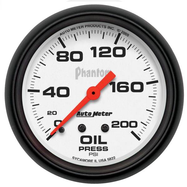 AutoMeter - AutoMeter 2-5/8in. OIL PRESSURE,  0-200 PSI - 5822