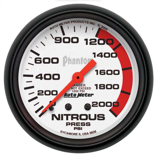 AutoMeter - AutoMeter 2-5/8in. NITROUS PRESSURE,  0-2000 PSI - 5828