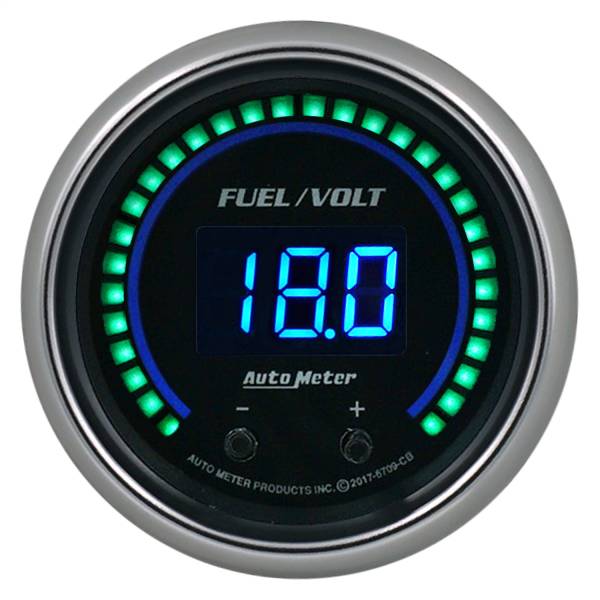 AutoMeter - AutoMeter 2-1/16in. TWO CHANNEL FUEL LEVEL/VOLTMETER,  0-100%/8-18V - 6709-CB