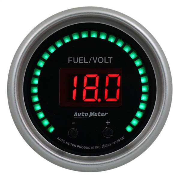 AutoMeter - AutoMeter 2-1/16in. TWO CHANNEL FUEL LEVEL/VOLTMETER,  0-100%/8-18V - 6709-SC