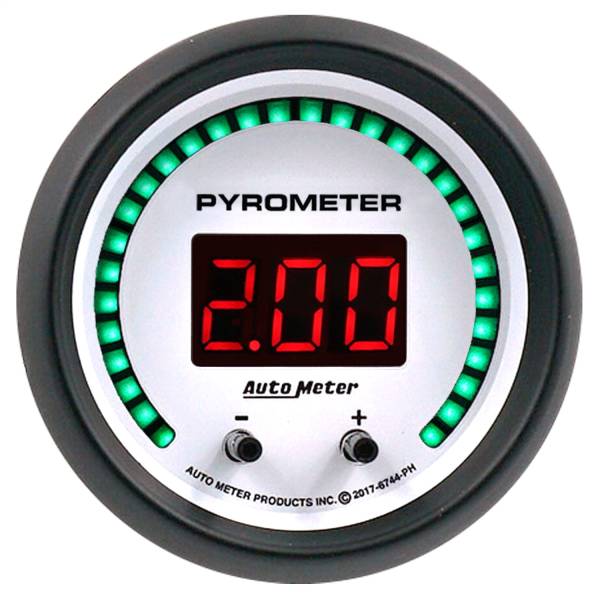 AutoMeter - AutoMeter 2-1/16in. TWO CHANNEL PYROMETER (EGT),  0-2 - 6744-PH