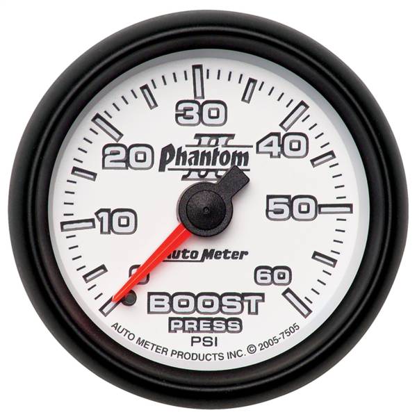 AutoMeter - AutoMeter 2-1/16in. BOOST,  0-60 PSI - 7505