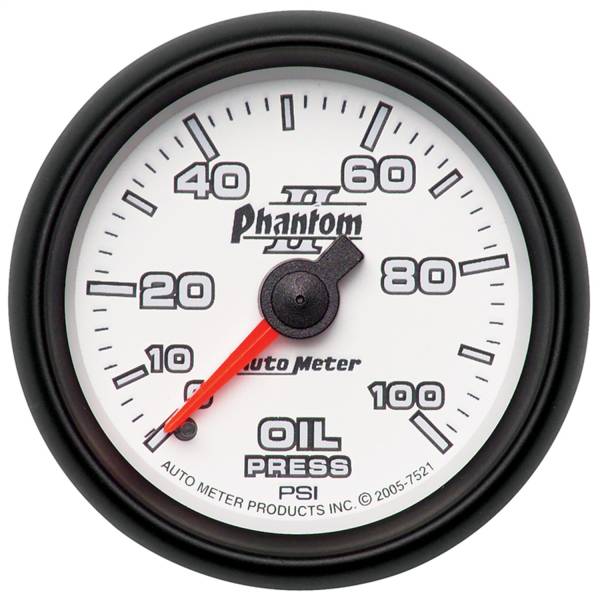 AutoMeter - AutoMeter 2-1/16in. OIL PRESSURE,  0-100 PSI - 7521