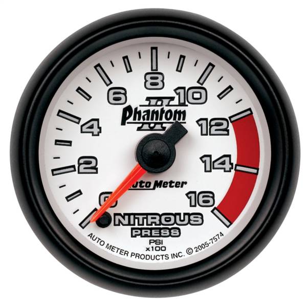 AutoMeter - AutoMeter 2-1/16in. NITROUS PRESSURE,  0-1600 PSI - 7574