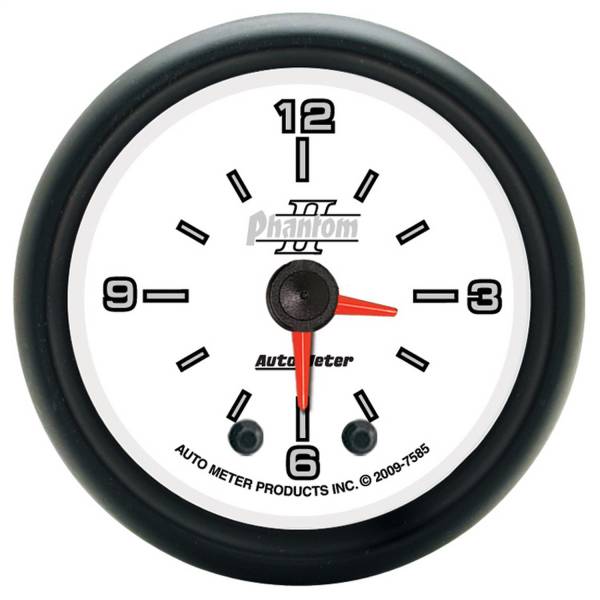 AutoMeter - AutoMeter 2-1/16in. CLOCK,  12 HOUR - 7585