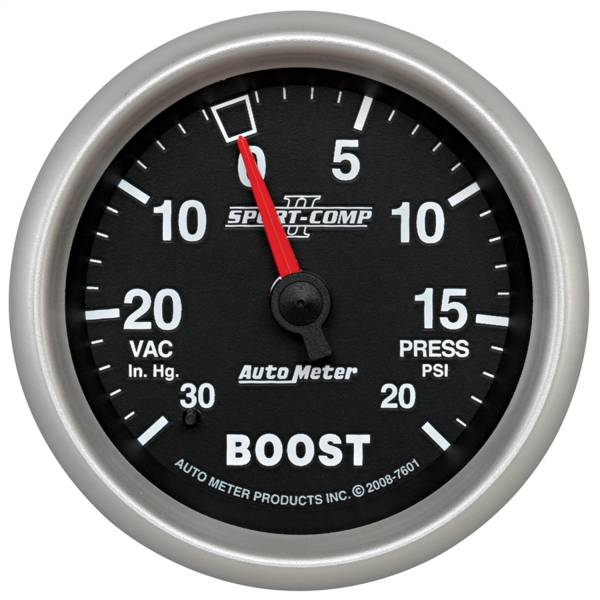 AutoMeter - AutoMeter 2-5/8in. BOOST/VACUUM,  30 IN HG/20 PSI - 7601